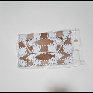 Stylish White and Brown Women's Clutch